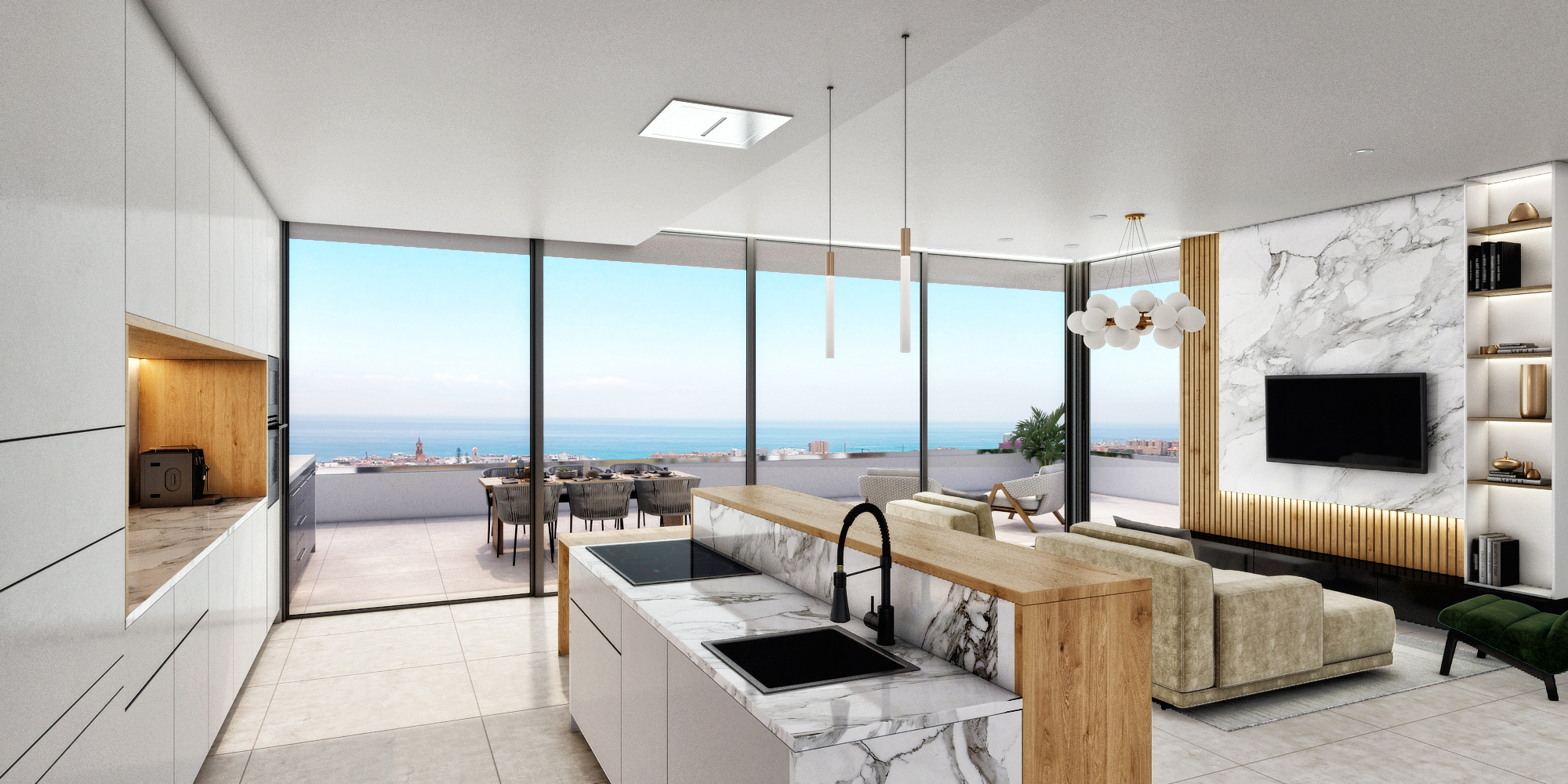 Просторная квартира с 4 спальнями, 3 санузлами и панорамным видом на море - mibgroup.es