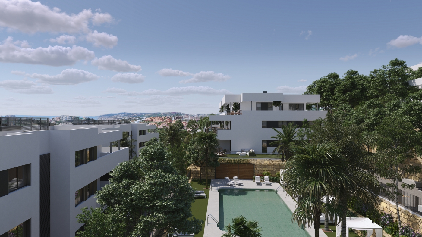 Apartamentos en Casares con vistas al mar y la montaña — piscina, jardines y golf cercano - mibgroup.es