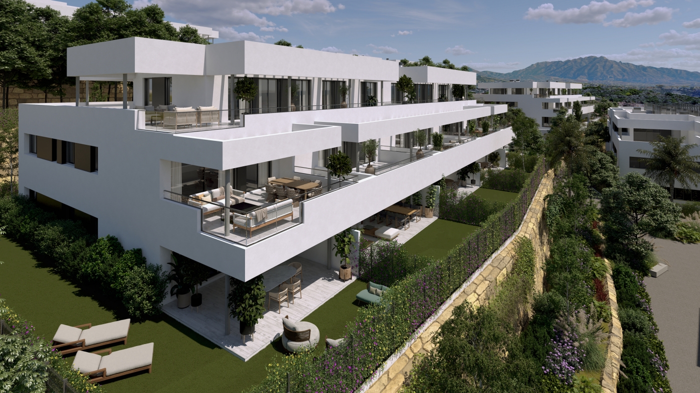 Apartamentos en Casares con vistas al mar y la montaña — piscina, jardines y golf cercano - mibgroup.es